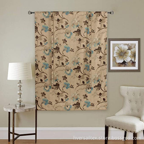 Adjustable Tie Up Shade Rod Pocket Kitchen Curtain
